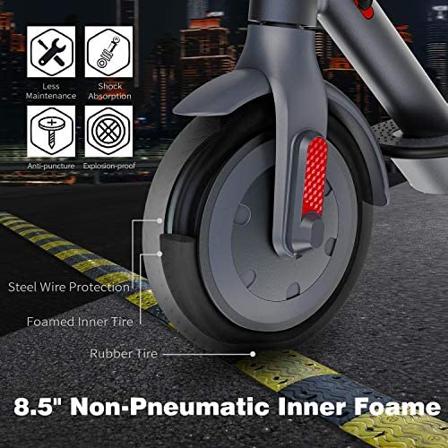 ESKUTE Electric Scooter, Powerful 350W Motor, 36V 7.5Ah 270Wh Battery, Max Speed 15 MPH, Foldable & Portable,8.5″ Non-Pneumatic Foam Filled Maintance Free Tires for Commute ES1 - Blog - 7