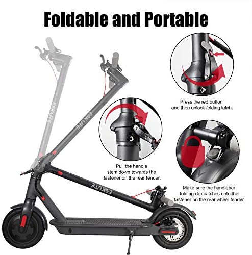 ESKUTE Electric Scooter, Powerful 350W Motor, 36V 7.5Ah 270Wh Battery, Max Speed 15 MPH, Foldable & Portable,8.5″ Non-Pneumatic Foam Filled Maintance Free Tires for Commute ES1 - Blog - 11