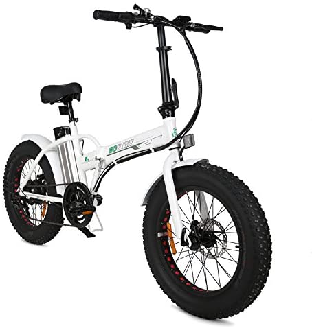 ECOTRIC 20″ New Fat Tire Folding Electric Bike Beach Snow Bicycle ebike 500W Electric Moped Electric Mountain Bicycles … (White and Black) - Blog - 5