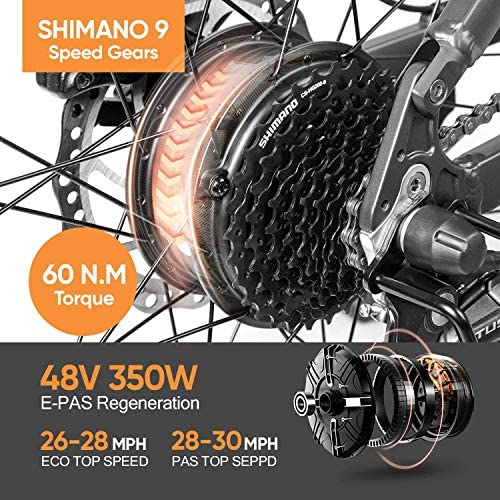eAhora AM100 27.5 Inch 48V Mountain Electric Bike Hydraulic Brakes Full Air Suspension, Cruise Control 350W Electric Bikes for Adults with Removable Battery, E-TECH Recharge System, 9-Speed Gear - Blog - 3