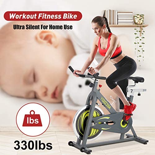AECOJOY Cycling Exercise Bike Stationary 330 Lbs Weight Capacity, Indoor Cycling Bike Silent Drive LCD Display with Comfortable Seat Cushion Reviews - Blog - 4