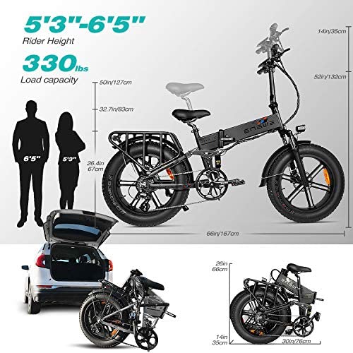 ENGWE Upgrade 500W 20 inch Fat Tire Electric Bicycle Mountain Beach Snow Bike for Adults, Aluminum Electric Scooter 8 Speed Gear E-Bike with Removable 48V12.8A Lithium Battery (ENGIE) - Blog - 11