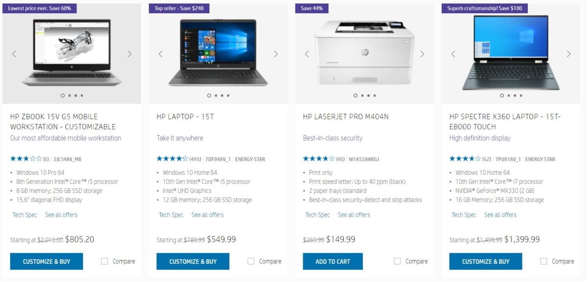 HP Labor Day Sale Examples