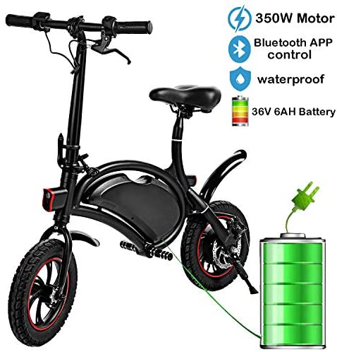 350W Folding Portable Electric Bike with 36V 6AH Lithium-Ion Battery