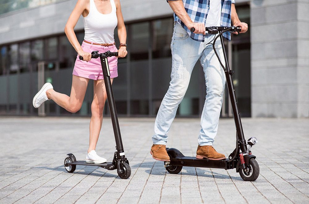 ride an electric scooter