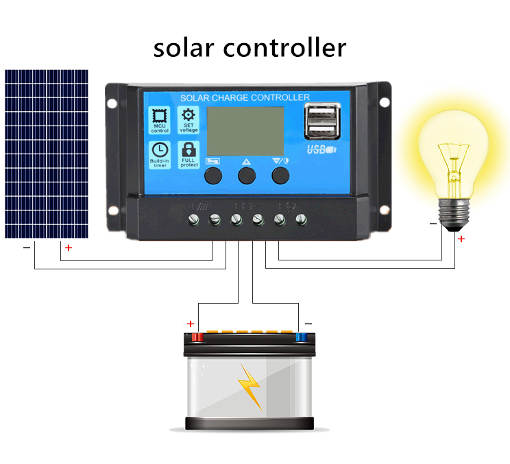 Solar pwm solar panel controller 12V 24V Solar Energy System Power Charge