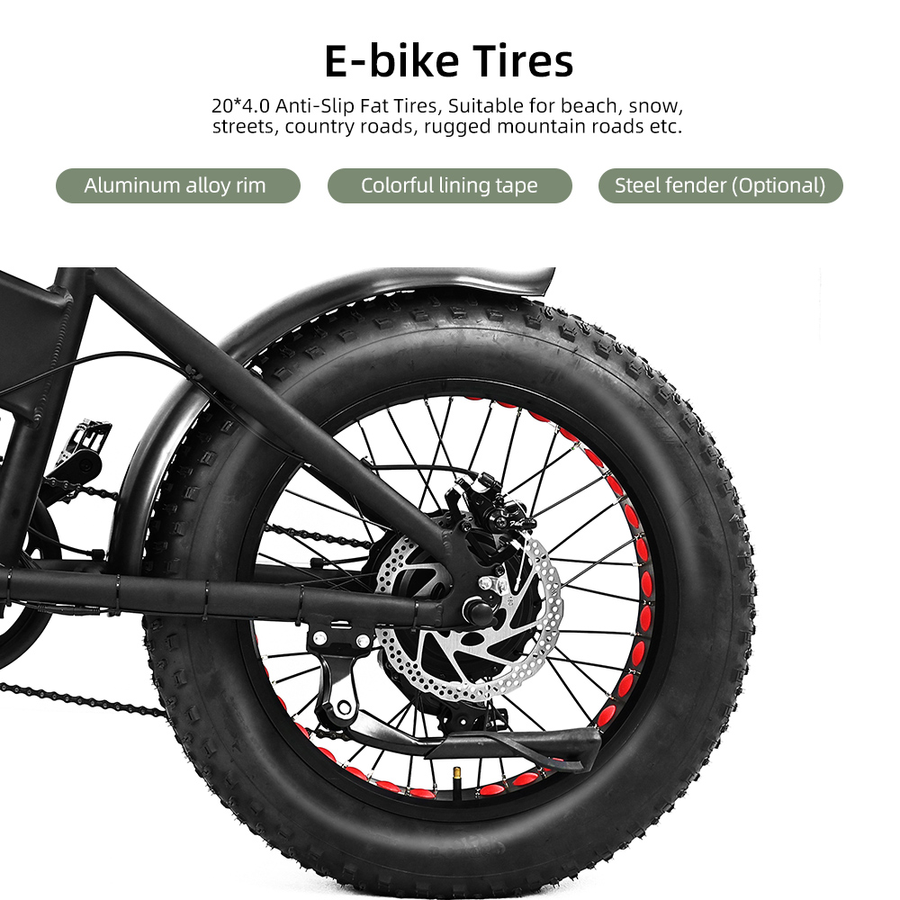 20Inch 48V 750W Motor Fat Tire Electric Folding Bike - A7 Series - 6