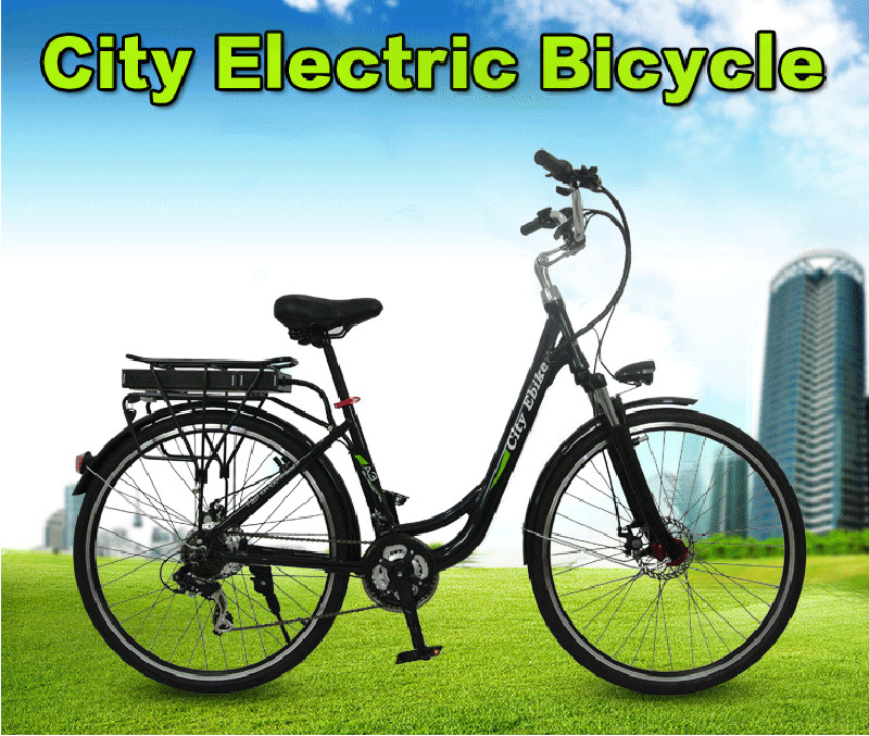 electric city bike 36v green power battery A3AL28 - Electric City Bike - 1