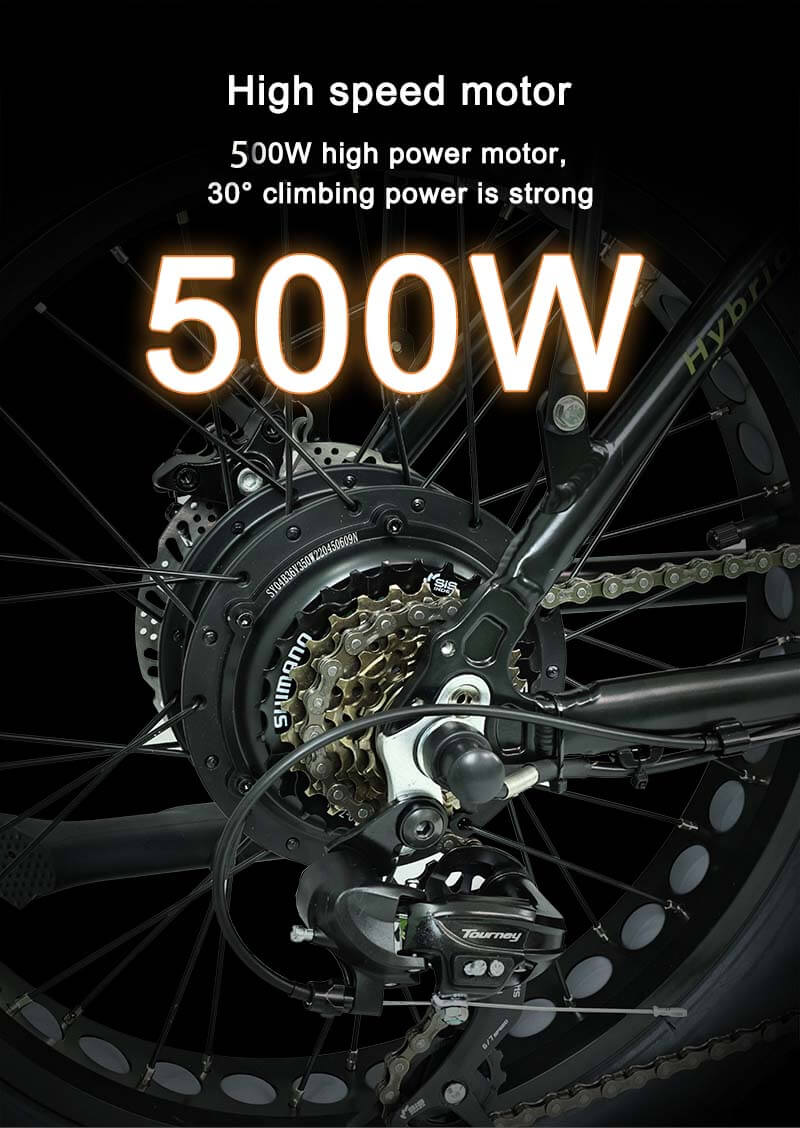 48V 500W 20 inch fat tire electric folding bike - A7 Series - 4