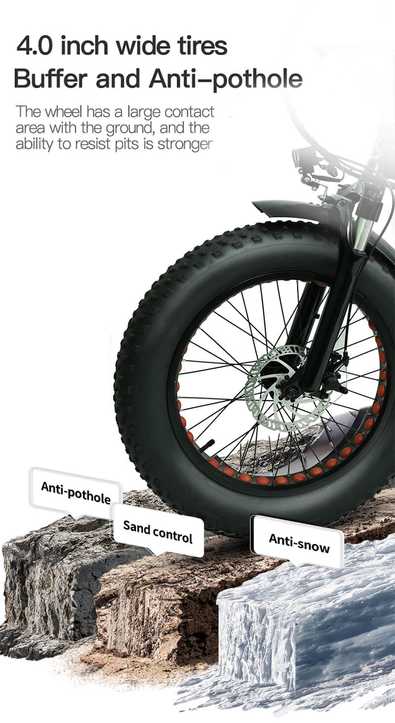 48V 500W 20 inch fat tire electric folding bike - A7 Series - 5