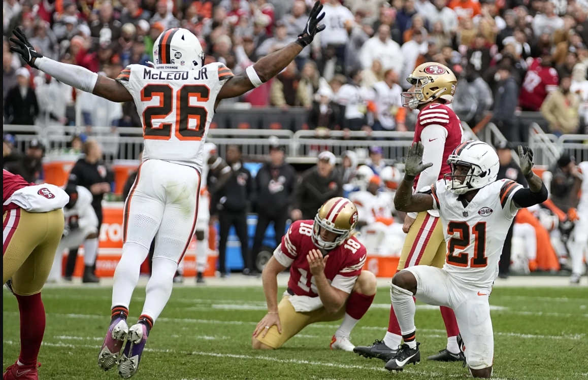 Cleveland Browns Shock the 49ers with a 19-17 Upset, Handing San Francisco Their First Loss of the Season - News - 1