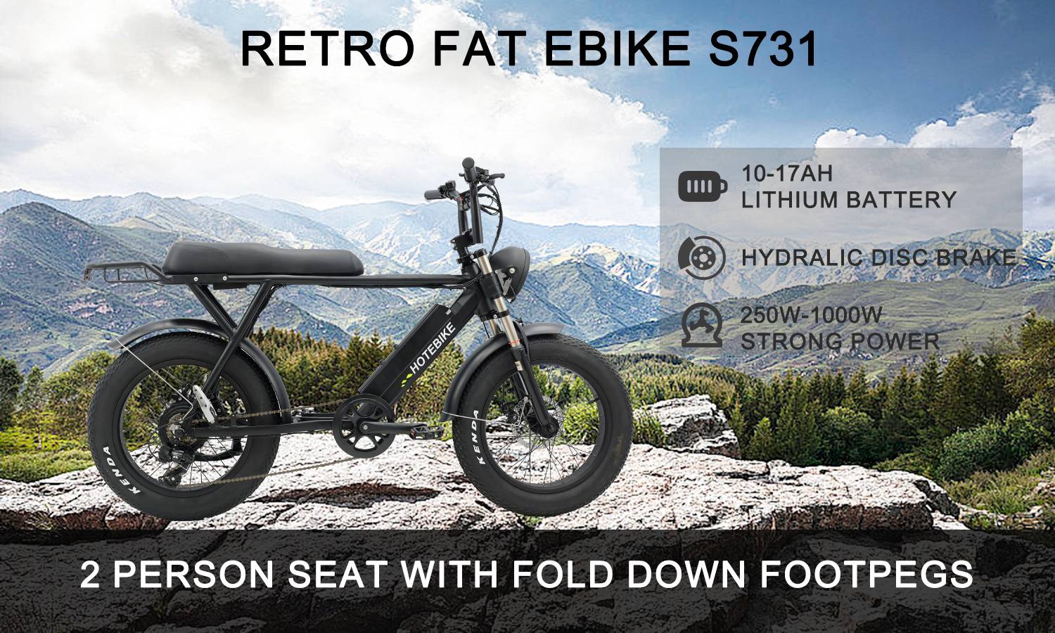 Retro electric fat bike 750W e bike 20 inch electric mountain bike mtb - S7 Series - 1