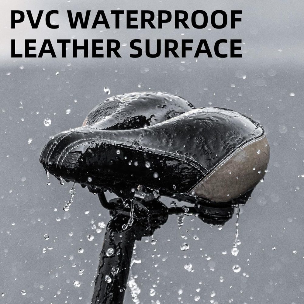 Comfortable Bike Seat for Women Men – Memory Foam Padded Bicycle Seat with LED Tail Light, Universal Bike Saddle Replacement