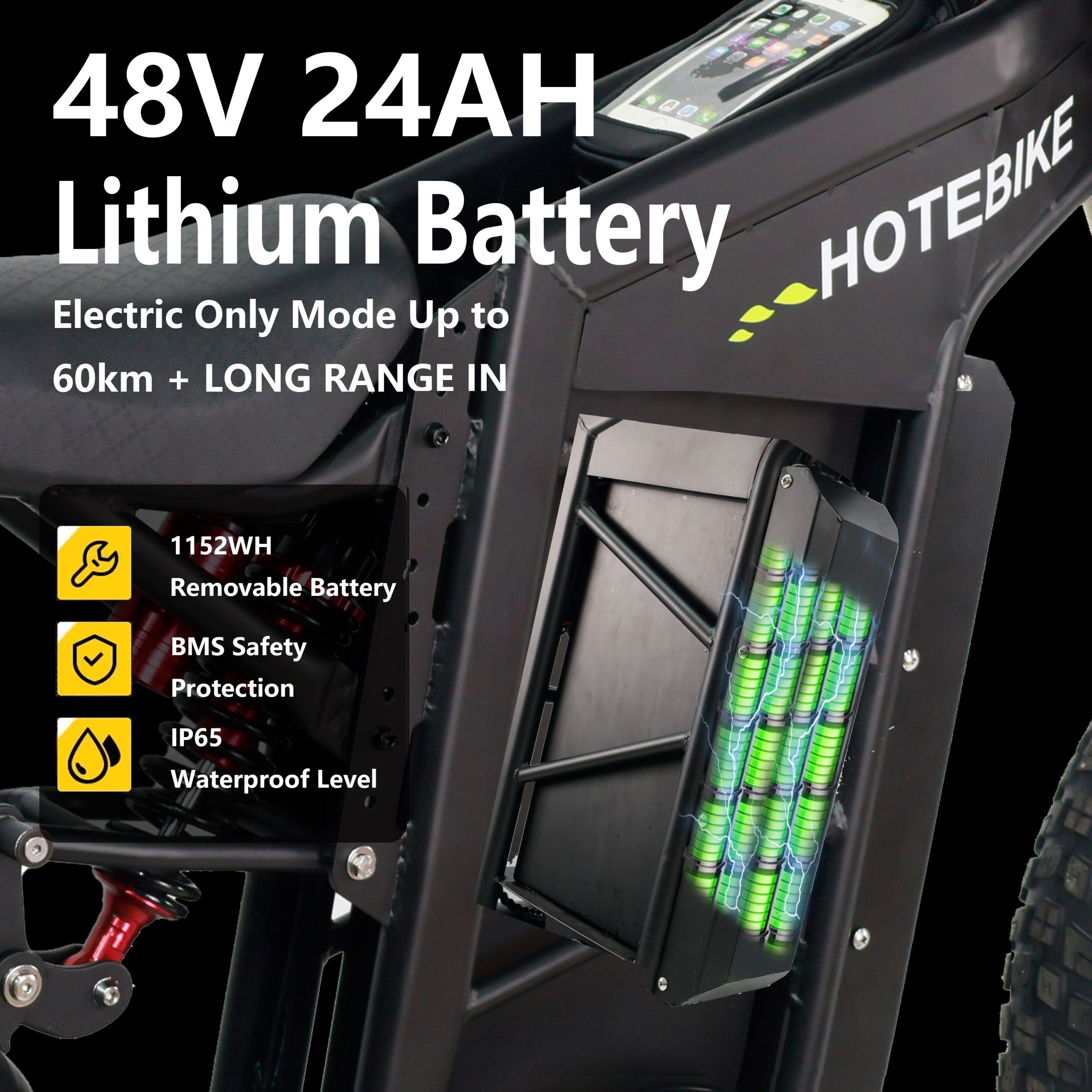 48V 1000W Electric Dirt Bike High Speed 7 speed Electric Bike Off-Road Lithium Ebike For Adults - fat tire electric bike - 3