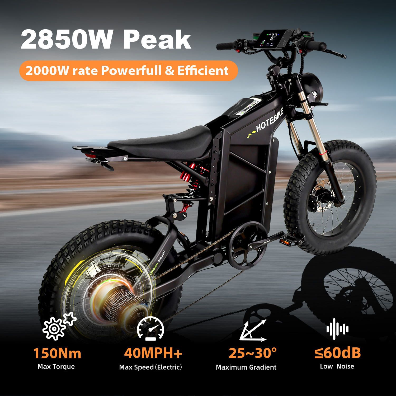 hot selling electric cruiser motorcycle Lithium Battery 60V 2000W 3000W Off-Road Electric Motorcycle All Terrain Motorbikes - fat tire electric bike - 3