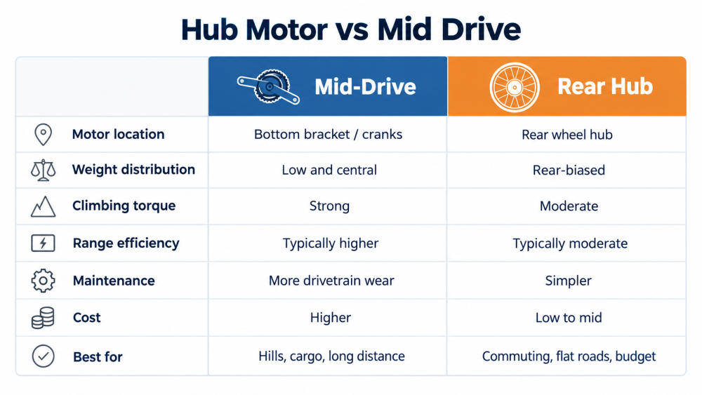 Hub Motor vs Mid Drive: Which E-Bike Motor Should You Choose?